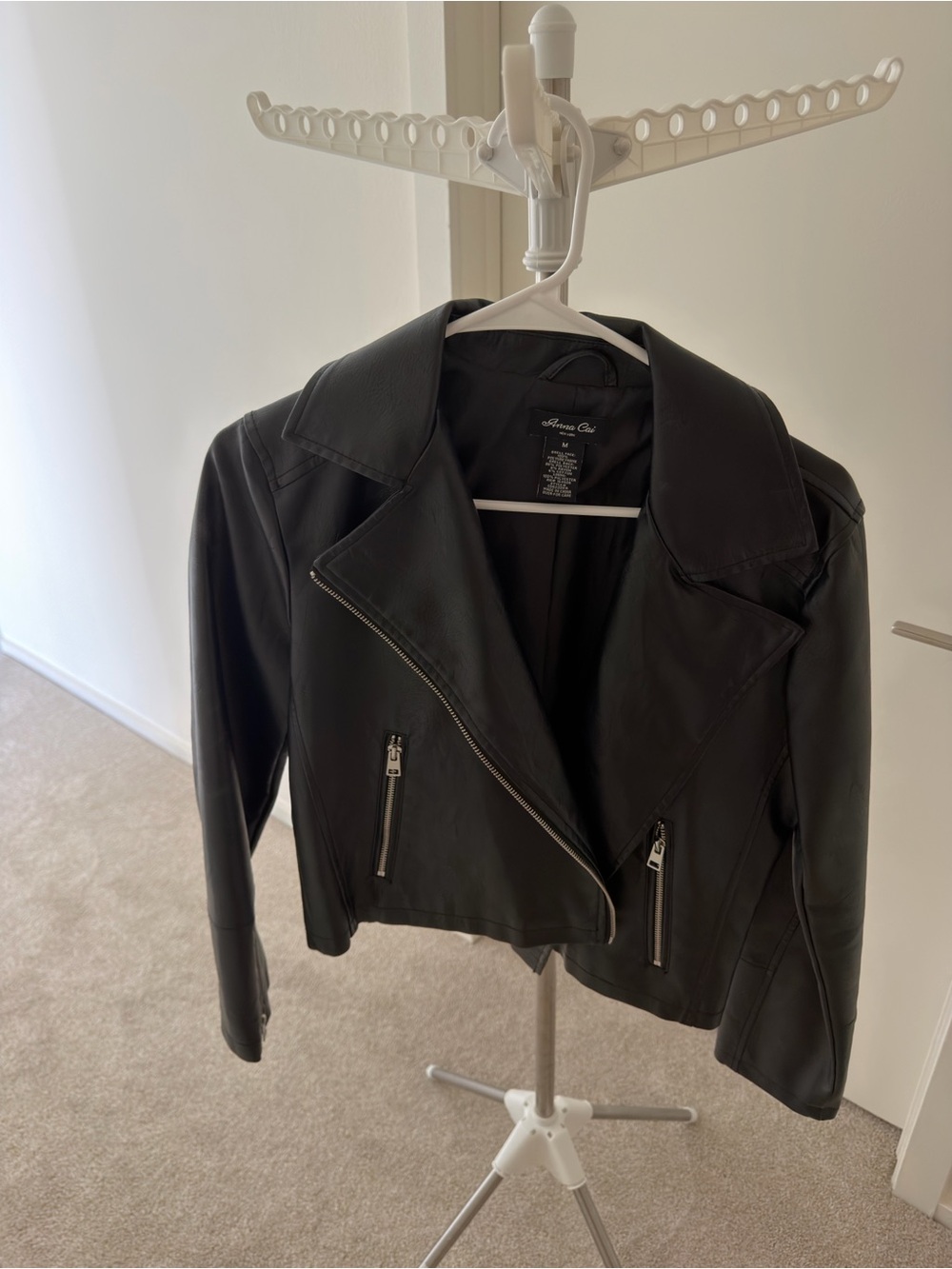 Black Faux Leather Moto Jacket